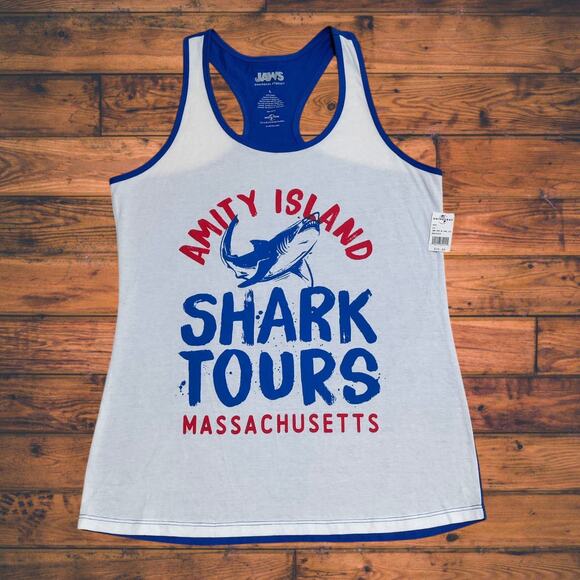 RARE Amity‎ Island Jaws Universal Studios Tank Top Size LARGE Collectible NWT - Picture 1 of 11